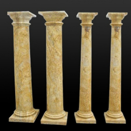Cột tròn đá marble vàng bảng giá kho đá